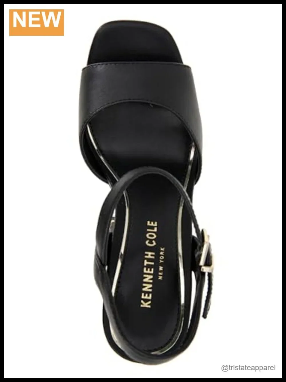 Platform Sandal Studded Heel Buckle Leather Open Toe Cushioned